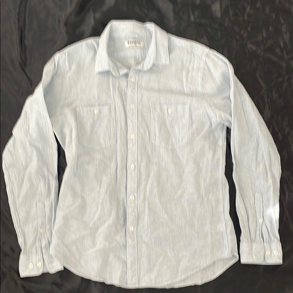 Express Blue Casual Button Down Shirt